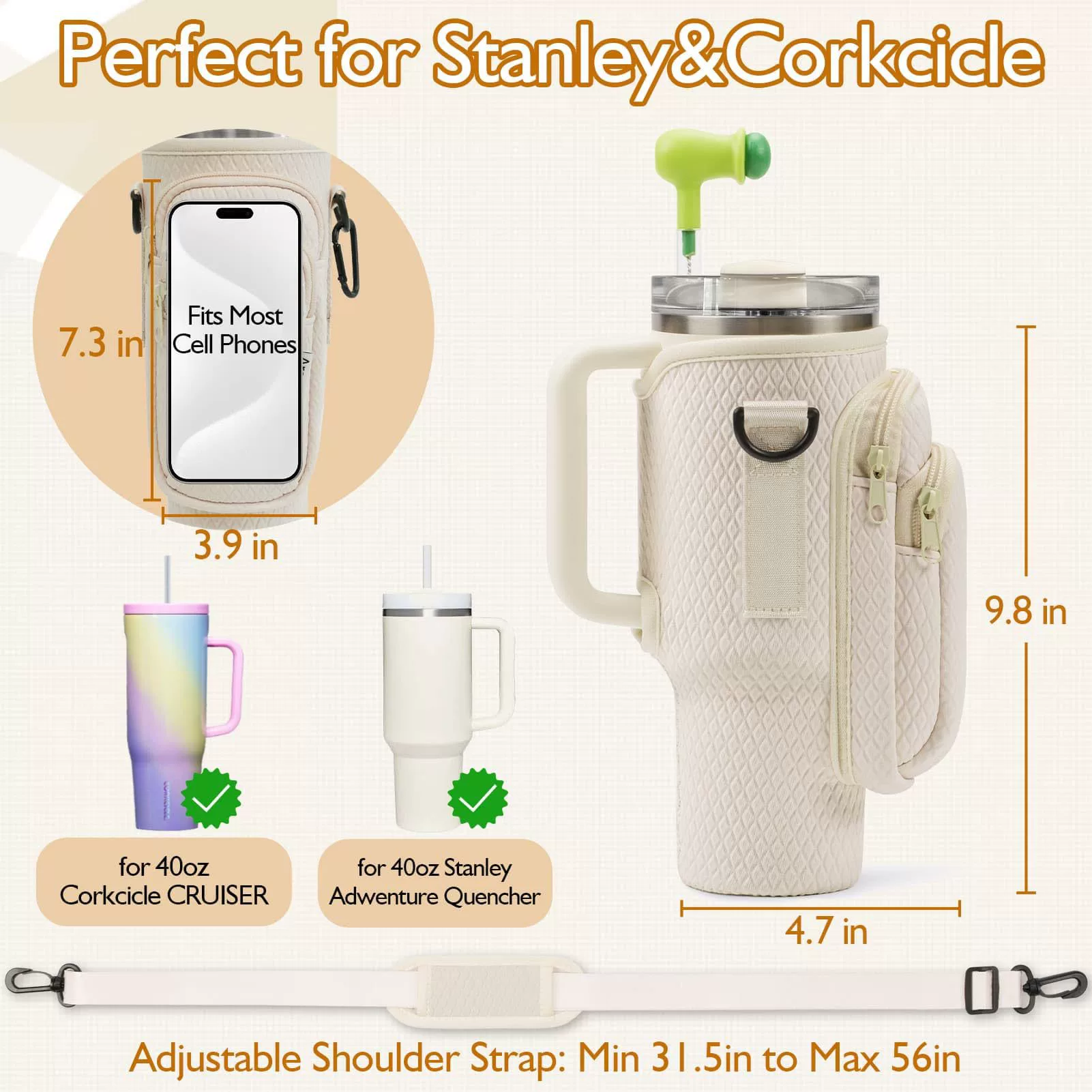 Adjustable straps, bag strap, protective case, for import, 40 oz