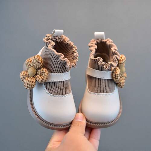 Girls 'shoes, Korean style, spring and autumn, new style, sunflower princess short boots, foreign-style toddler shoes, non-slip, soft sole, kick on