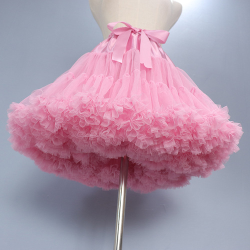 Cotton Candy Pink Colorful Soft Sheer Dress for Lolita Cloudy Puff Skirt Semi Skirt Cross Border Importer-Specific Supply