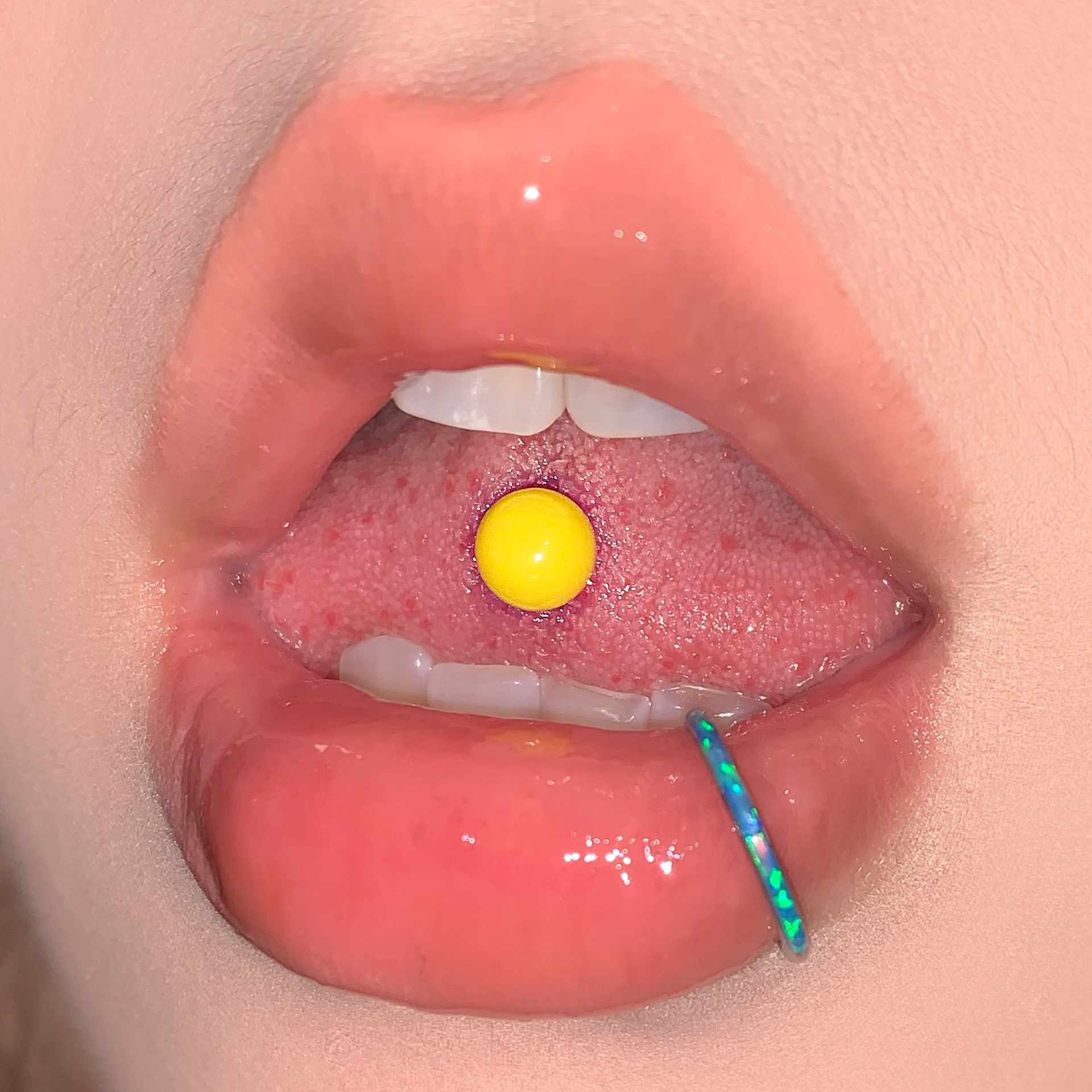 Solid Color Acrylic Tongue Nail Steel Titanium External Thread Tongue Nail Personality Niche Sweet Hot Girl Piercing Jewelry Cross-Border detail image 9