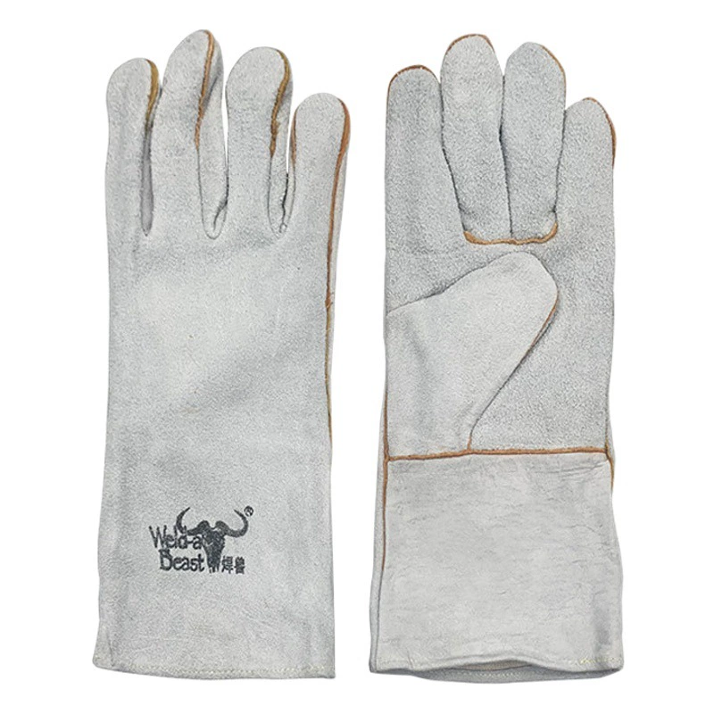 Сварочные перчатки Welding Beast 4150, двухслойные утолщенные пальмовые бархатные сварочные износостойкие изолированные перчатки для сварщика