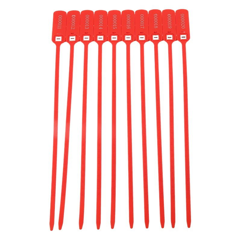 Бесплатная доставка Новая печать Пластиковая одноразовая этикетка с пломбой Нейлоновая кабельная стяжка Бирка для рассады Логистика Свинцовая печать