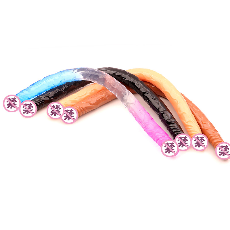 Double-Headed TPE Dildo 55cm Transparent Crystal Dual-Ended Design — detail image 5