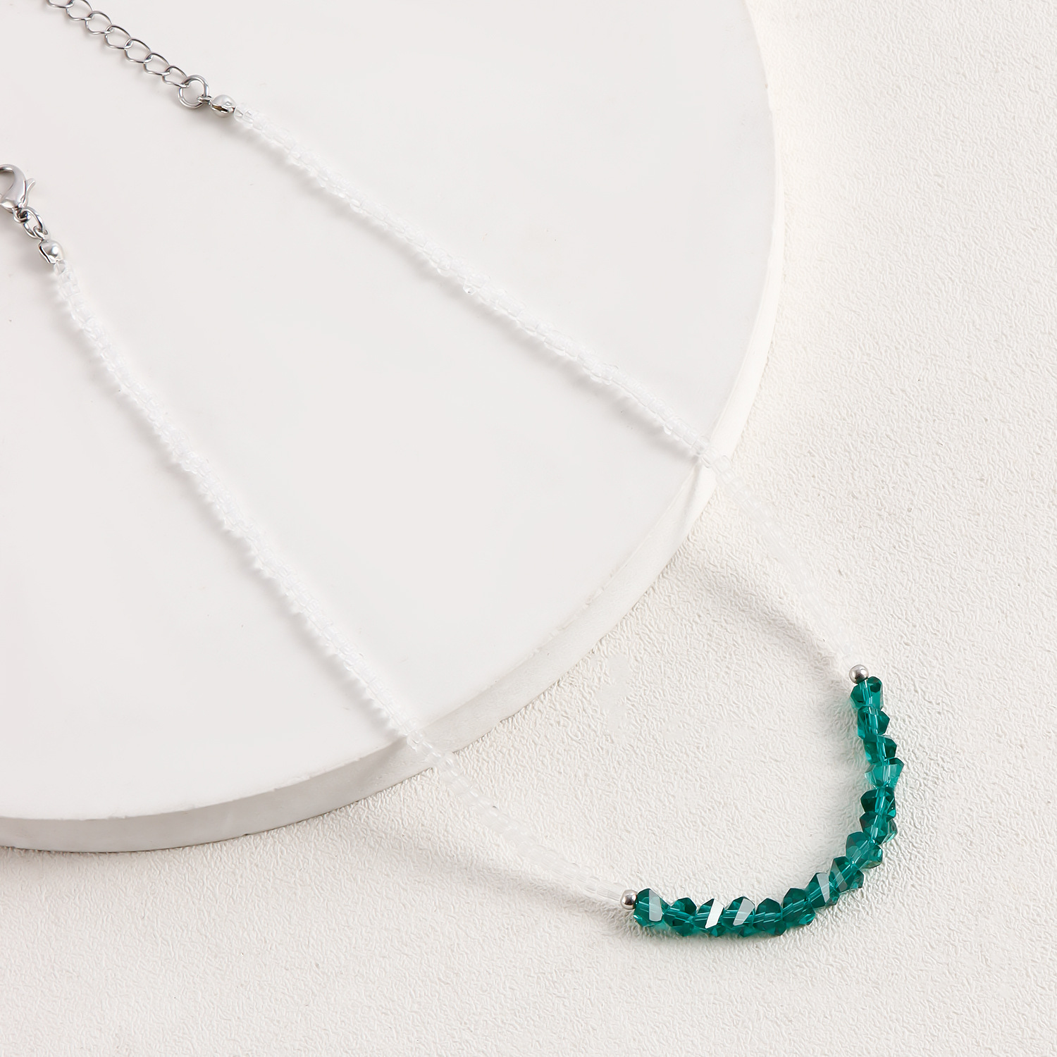 Lässig Einfacher Stil Geometrisch Künstlicher Kristall Saatperle Perlen Überzug Frau Halskette display picture 24