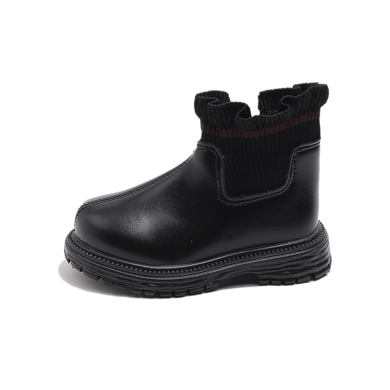 Martin 2024 Automne Nouvelles Chaussures Princesse Tricoté Court Petites Filles Mode Oreille Bord Bottes Pour Enfants_voghion.com