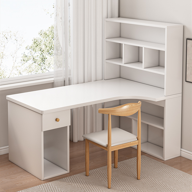 Corner Desk Bookshelf Combination Desk L-Shaped Writing Desk Bedroom Girl Computer Dresser Makeup All-In-One Table
