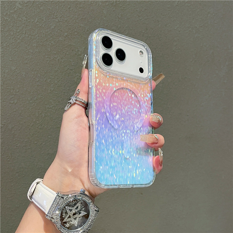Magnetic Glitter Case For Iphone 17 Pro With Diamond Pattern_voghion.com