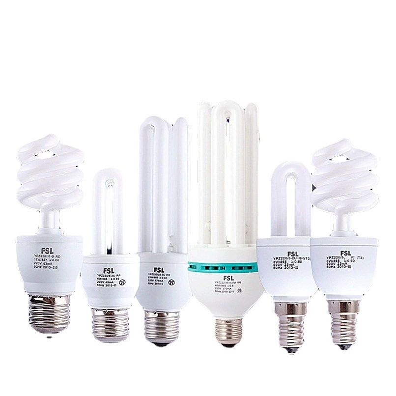FSL Foshan Lighting 2U3U супер яркая энергосберегающая лампа спиральная Трехцветная люминесцентная лампа E27 Бытовая энергосберегающая лампа типа 4U
