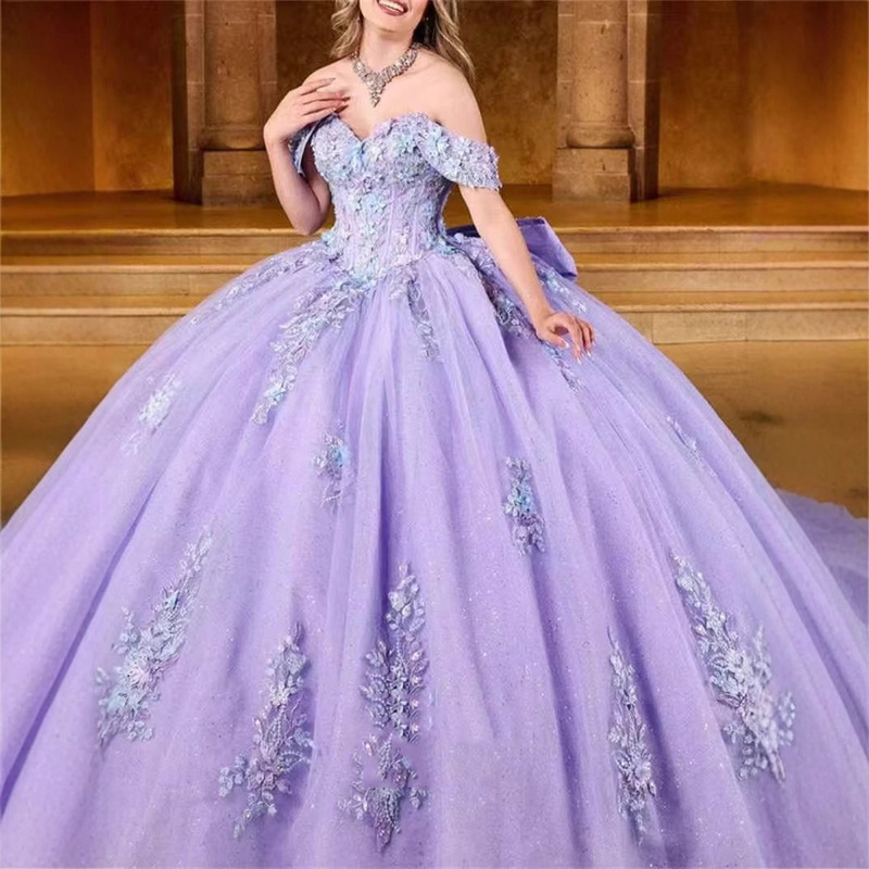 Art Exam Dress with Off-Shoulder Design, 2026 New Style, Long High-End Court-Style Elegant Stage Solo Performance Tutu Dress for Vocalists