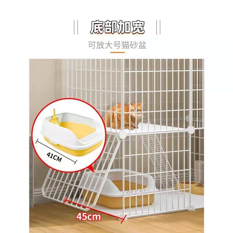 Cat Cage Home Indoor Large Free Space Cat Villa Cats Small Kittens Two-Story Non-Sanitary Integrated