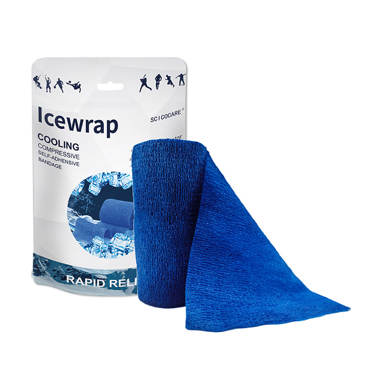 Self-adhesive elastic blue elastic bandage