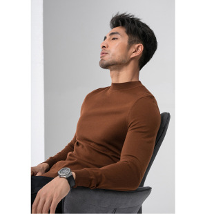【No Returns or Exchanges】Fashionable and Versatile Machine-Washable Casual Sweater Autumn and Winter Half-Turtleneck Wool Base Shirt for Men