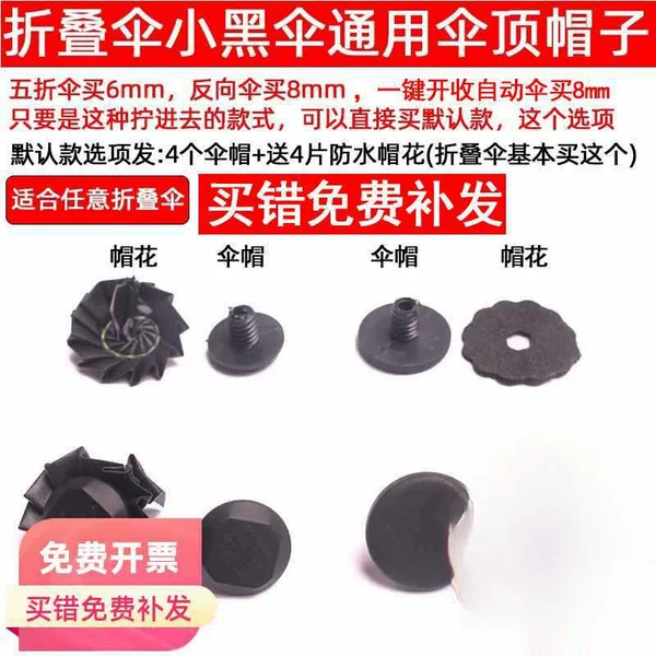 Umbrella Cap Small Black Umbrella Top Hat Screw Cap Sun Umbrella Long Handle Umbrella 80% off Umbrella Repair Parts Accessories