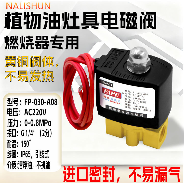 Vegetable Oil Methanol Liquid Wax Stove Stove Solenoid Valve Universal Anti-Leakage Oil Thread 2-Point Solenoid Valve