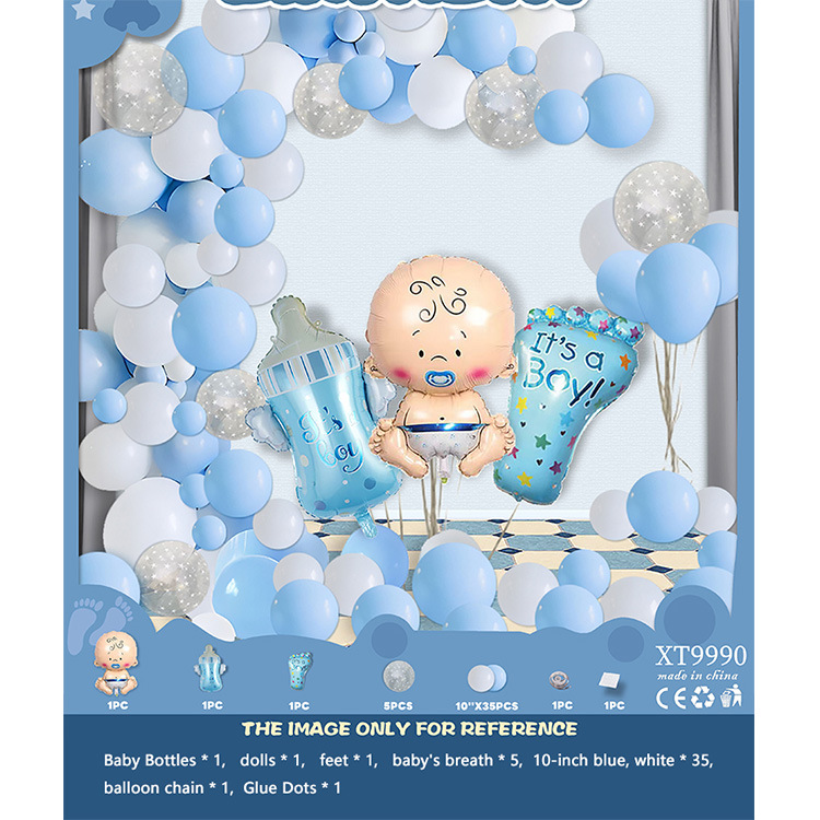 Fiesta de cumpleaños redonda escena diseño decorativo globo traje de juguete para niños globo de aluminio letras y números