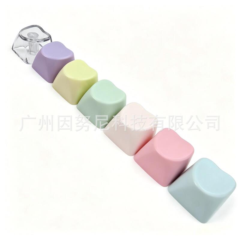 Cross-Border Stress-Relief Toys Colorful Heart-Shaped Keycaps DIY Keyboard Macaron Color Multi-Color Keycaps