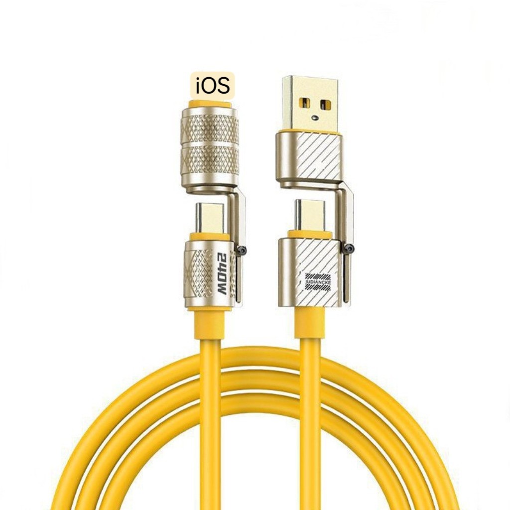 240w四合一数据线适用pd27w充电type-c 6a超级快充二拖二充电线