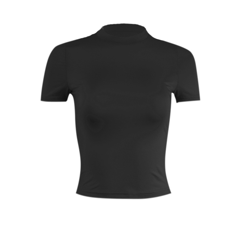 round neck short-sleeved slim solid color t-shirt NSKKB129596