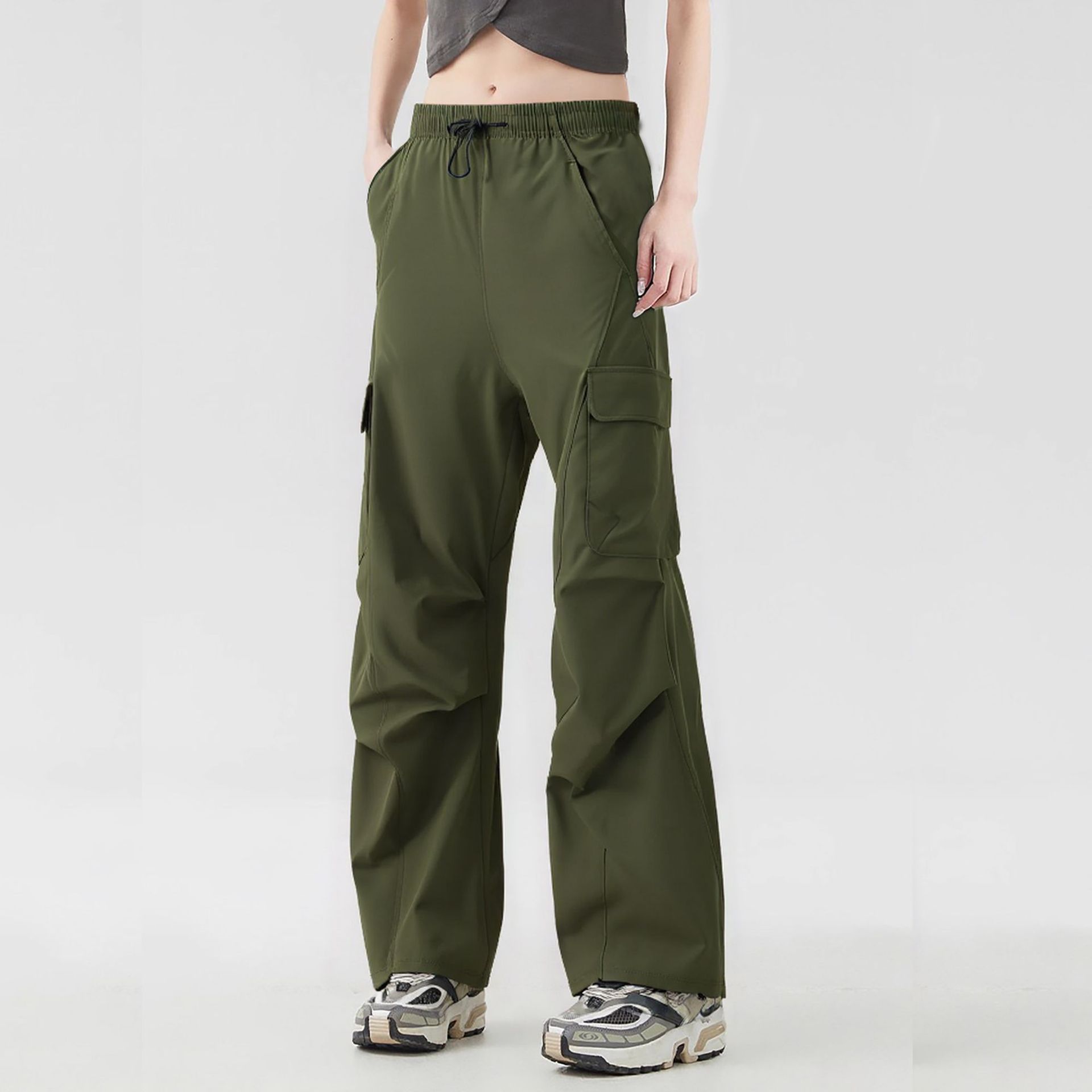 Deportes al aire libre para correr pantalones resistentes al agua ligeros y delgados pantalones de entrenamiento de montaña de secado rápido con bolsillos de piernas anchas pantalones casuales