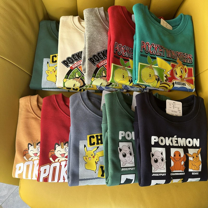 Японская Одиночная Внешняя торговля новая мультяшная анимация Baokemeng Pikachu серии покемонов детская одежда пуловер свитер