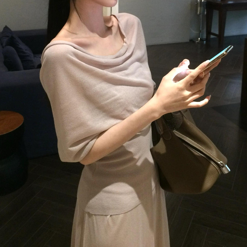 Qianyu レイジースタイル スイングカラー ホルターネック バックレス スリム マルチウェア スモールベスト スリミング Aラインスカート ロングスーツ|undefined
