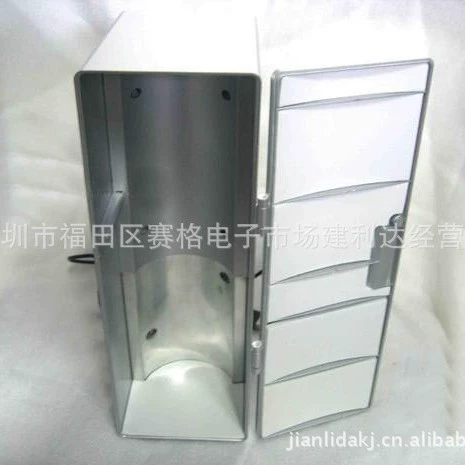 USB Mini Refrigerator, Dual‑Use Cooling & Heating, 5V USB, Fits Two Cans, LED Light