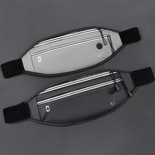 Sports Waist Bag Unisex Running Gear Phone Waist Bag PU Leather Invisible Ultra-Thin Belt Outdoor Waterproof Fitness Bag