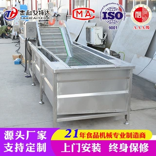 潜江小龙虾清洗流水线 海鲜水产品气泡清洗机 龙虾加工生产线