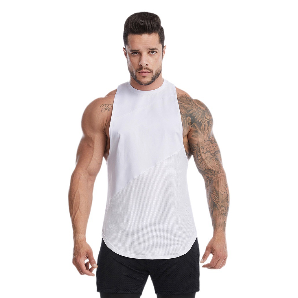 Amazon Cross-Border Loose-Fitting Large Size Sports Vest for Men, Summer High-Elastic Quick-Drying Vest, Sweat-Proof Running Basketball Top