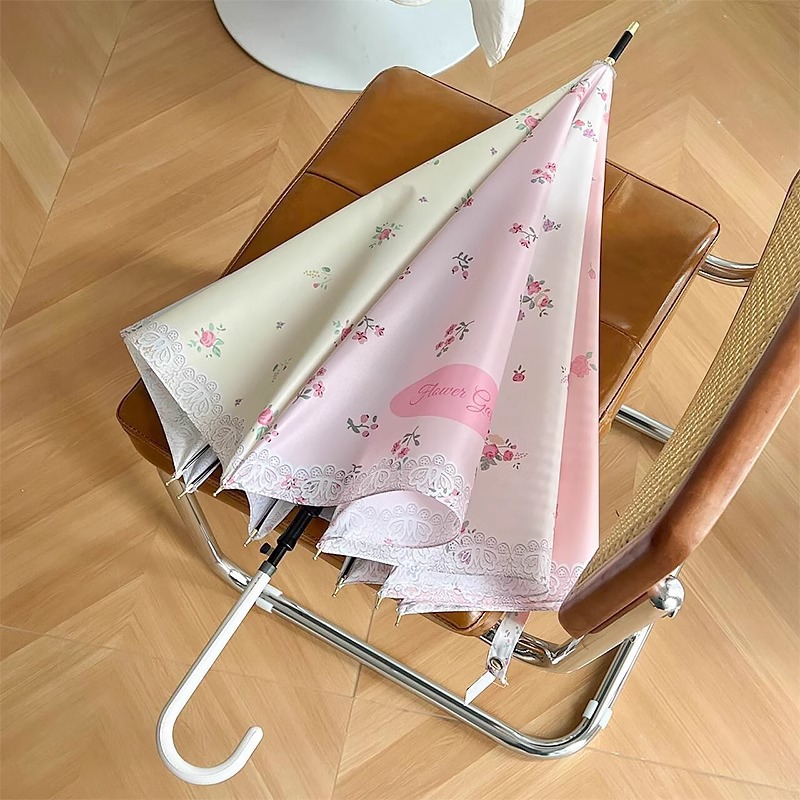 長柄傘 16本骨 香港風傘 女性用 耐風水玉拡大傘 高級 自動丈夫 晴雨兼用傘