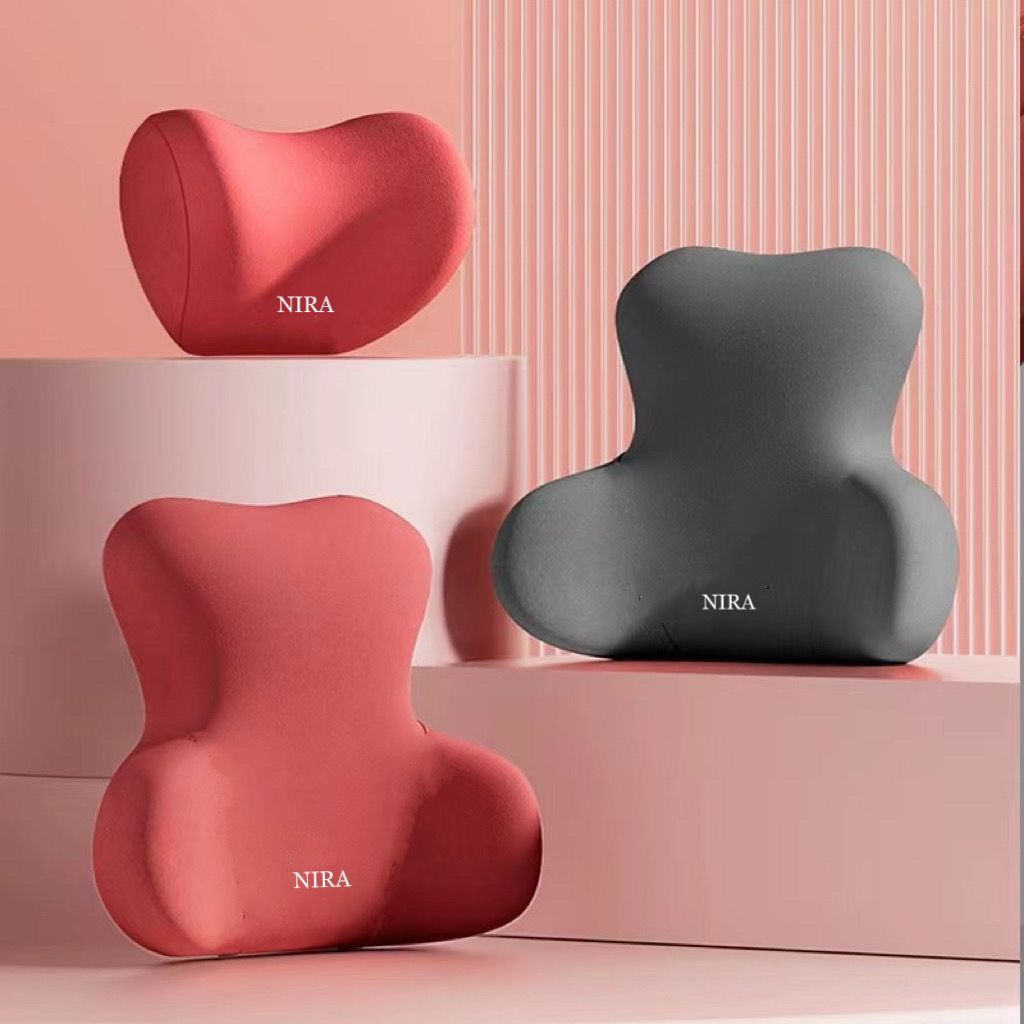 Car Lumbar Support Wholesale Memory Foam Headrest Car Neck and Lumbar Support Seat Cushion Set Four-Season Memory Foam Lumbar Support