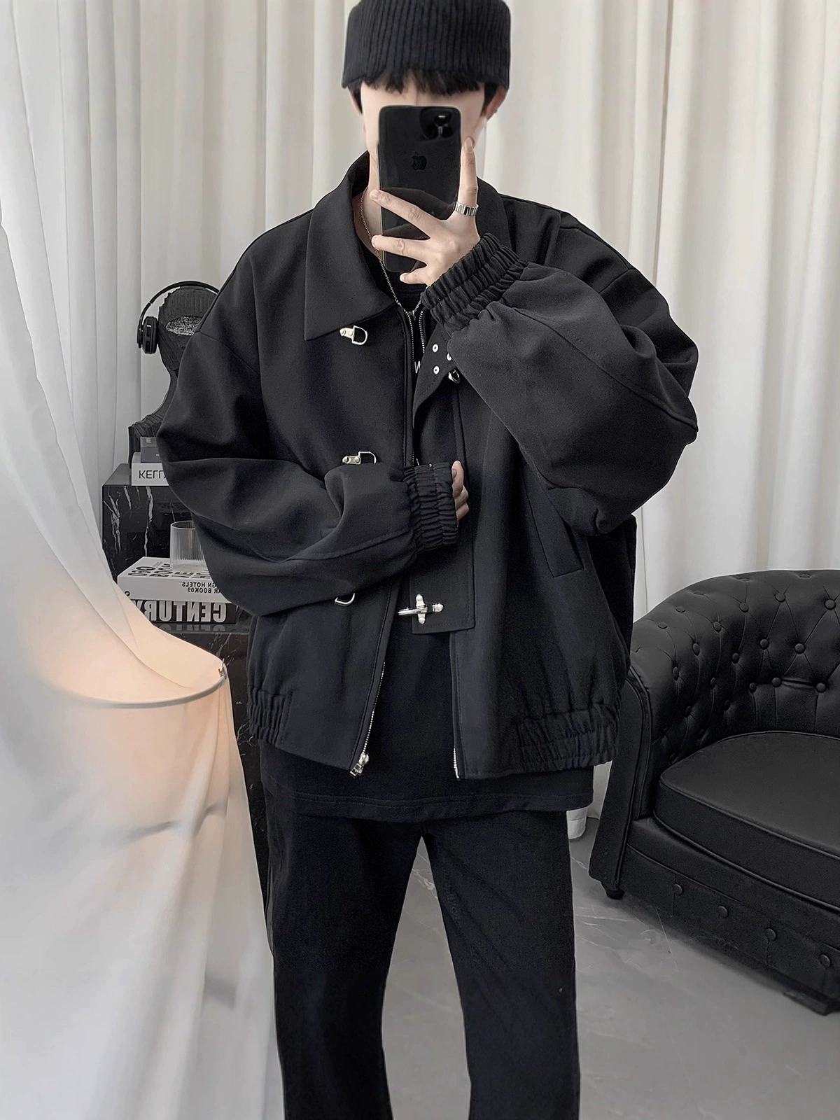 Metal design jacket, Korean style, high-quality style