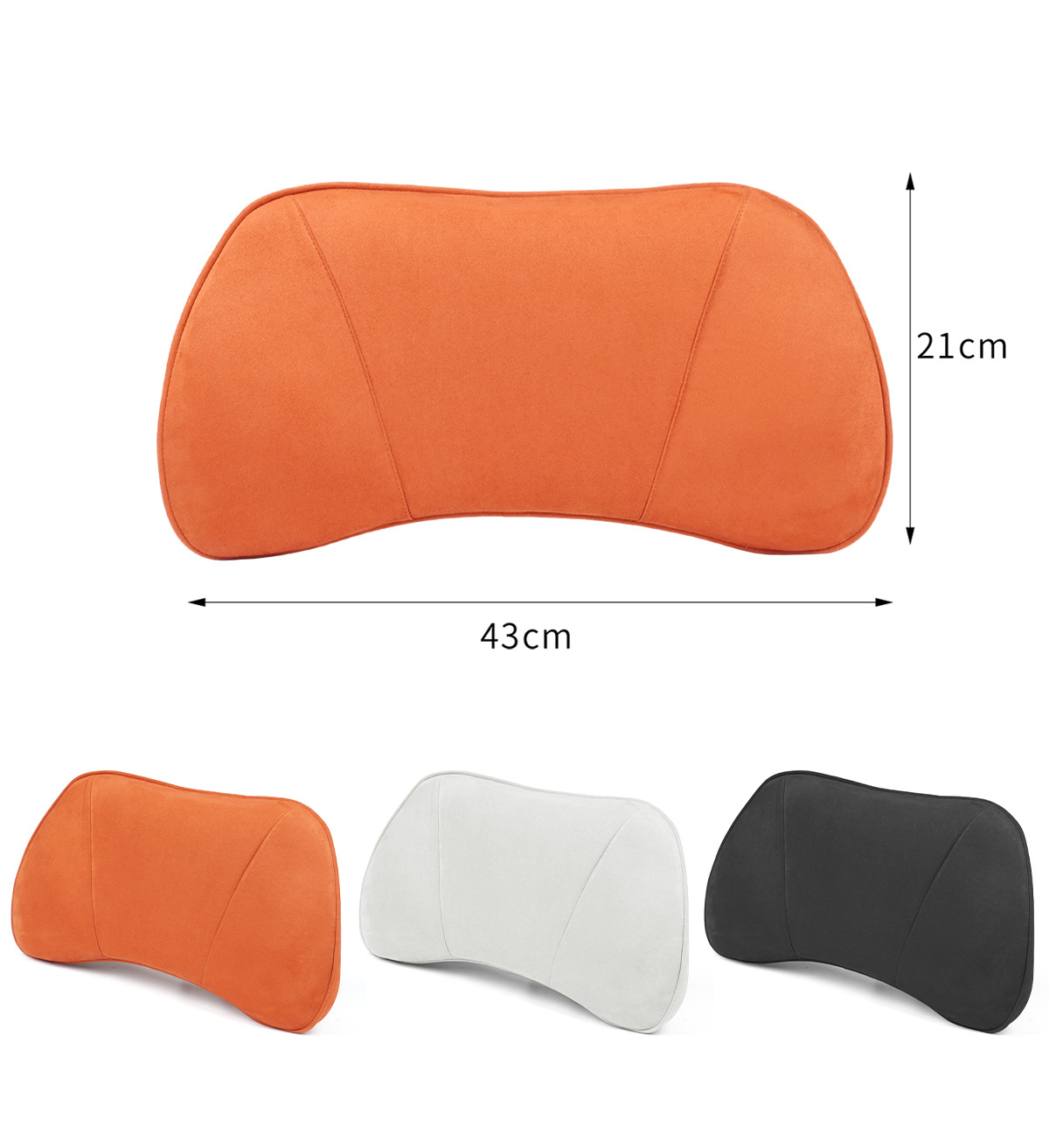 Car Headrest and Lumbar Support, Suede Headrest, Universal Car Cushion, Memory Foam High-Rebound Lumbar Support, Logo Neck Pillow