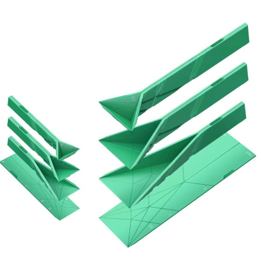 Nuevo transfronterizo plano 3 en 1 cucharas de medición cucharas de medición plegables planos 3 en 1 cucharas de medición