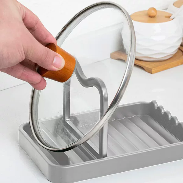 Pot Lid Holder Countertop Spatula Storage Rack Spoon and Spatula Stand Multifunctional Draining Rack Kitchen Storage Wholesale