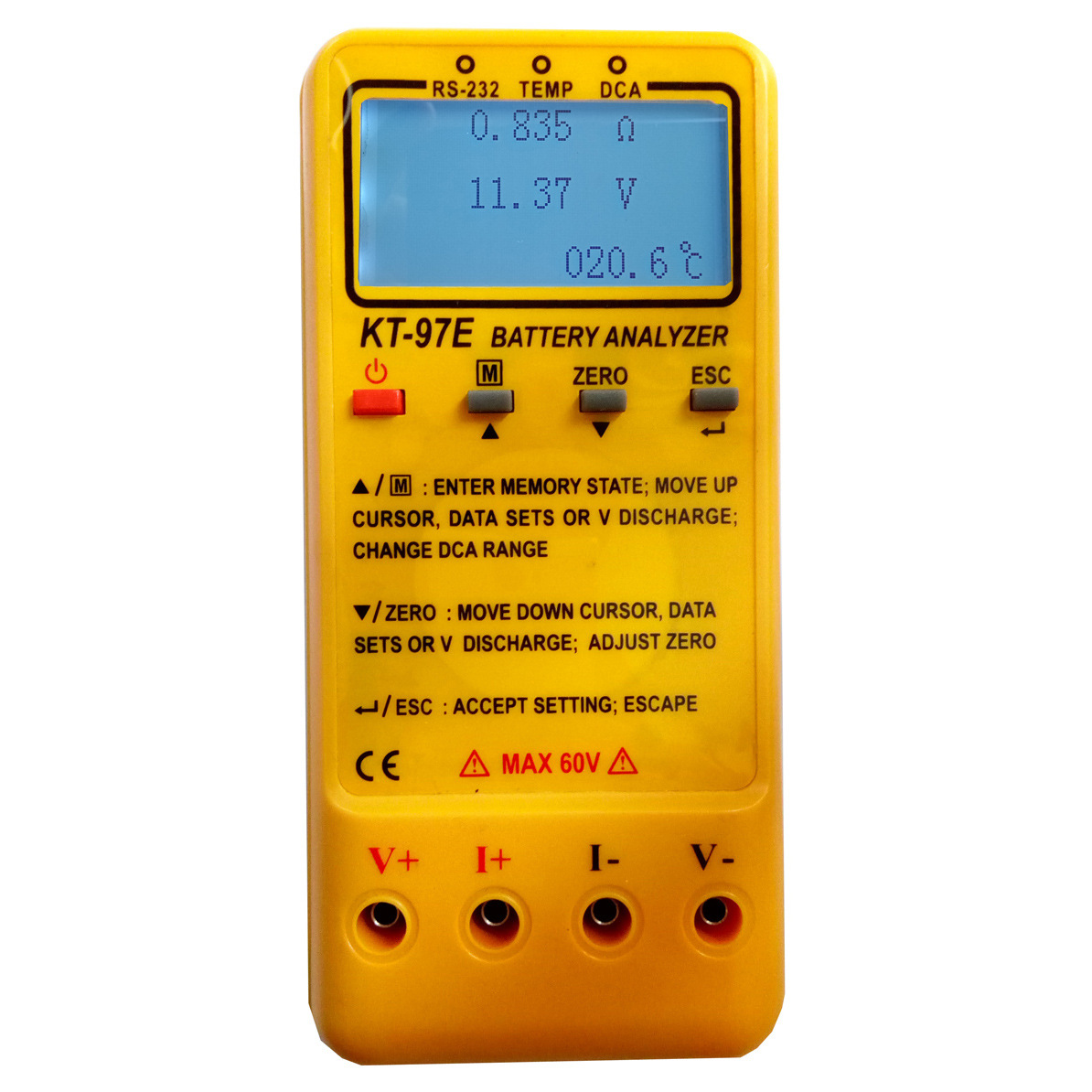 KT-97E电池分析仪内阻容量电流电压测量数据存储连接电脑60V