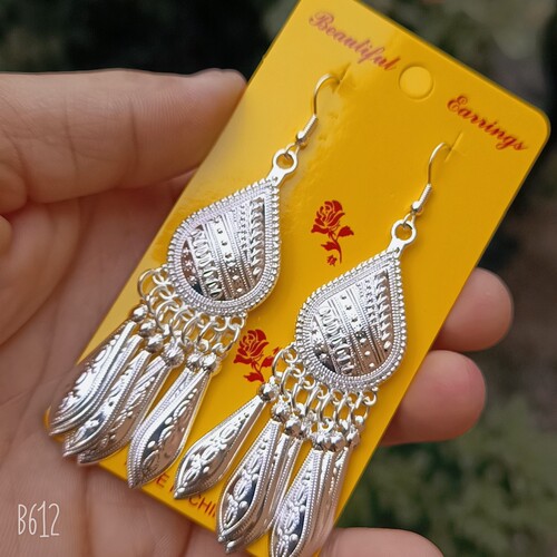 Wholesale imitation silver earrings pure handmade jewelry fashion tourist area hot-selling electroplated 925 sterling silver earrings earrings