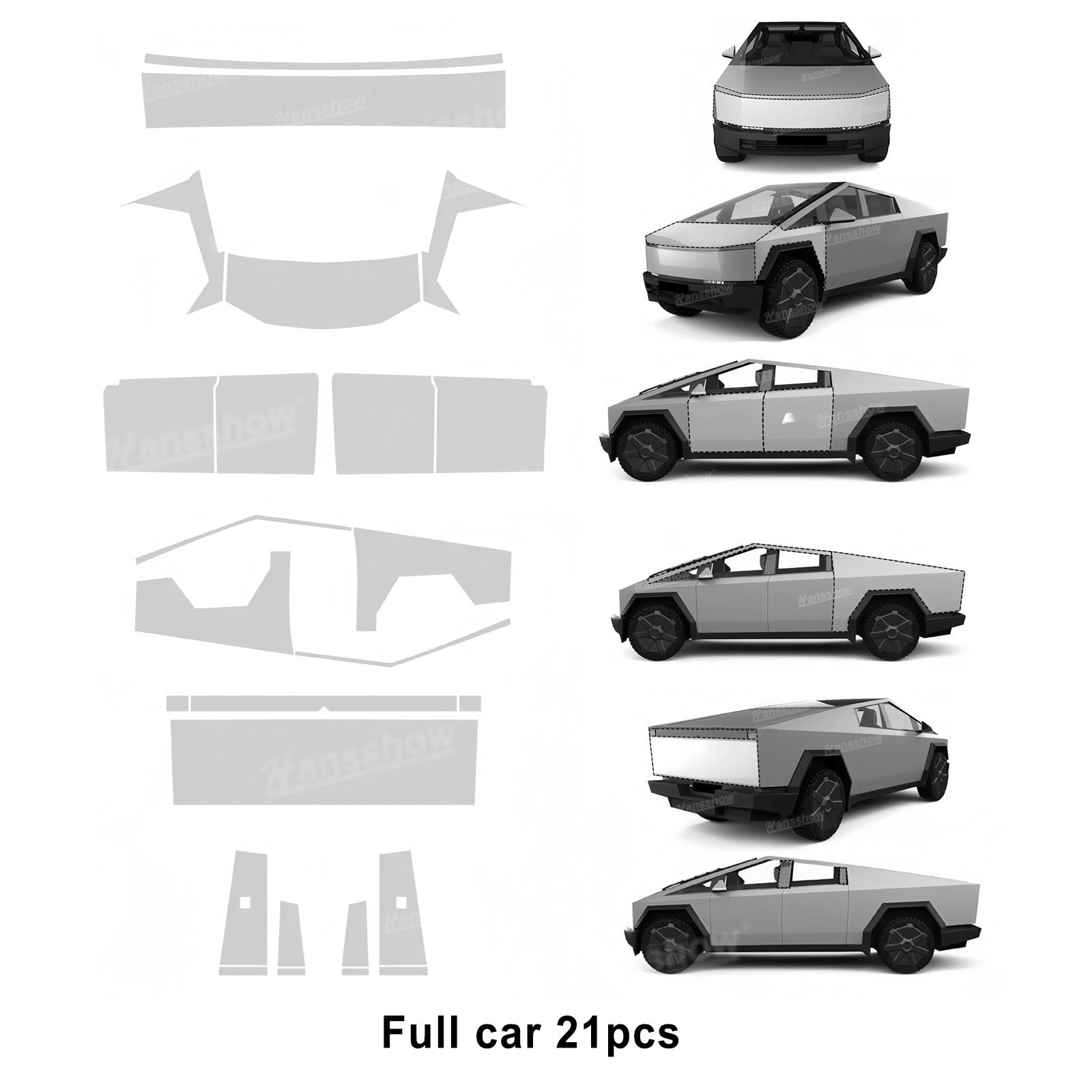 Film Ice River Blue | Tesla Car paint protective film - tpu-transparent-tesla-cybertruck-dedicated-car-cutting