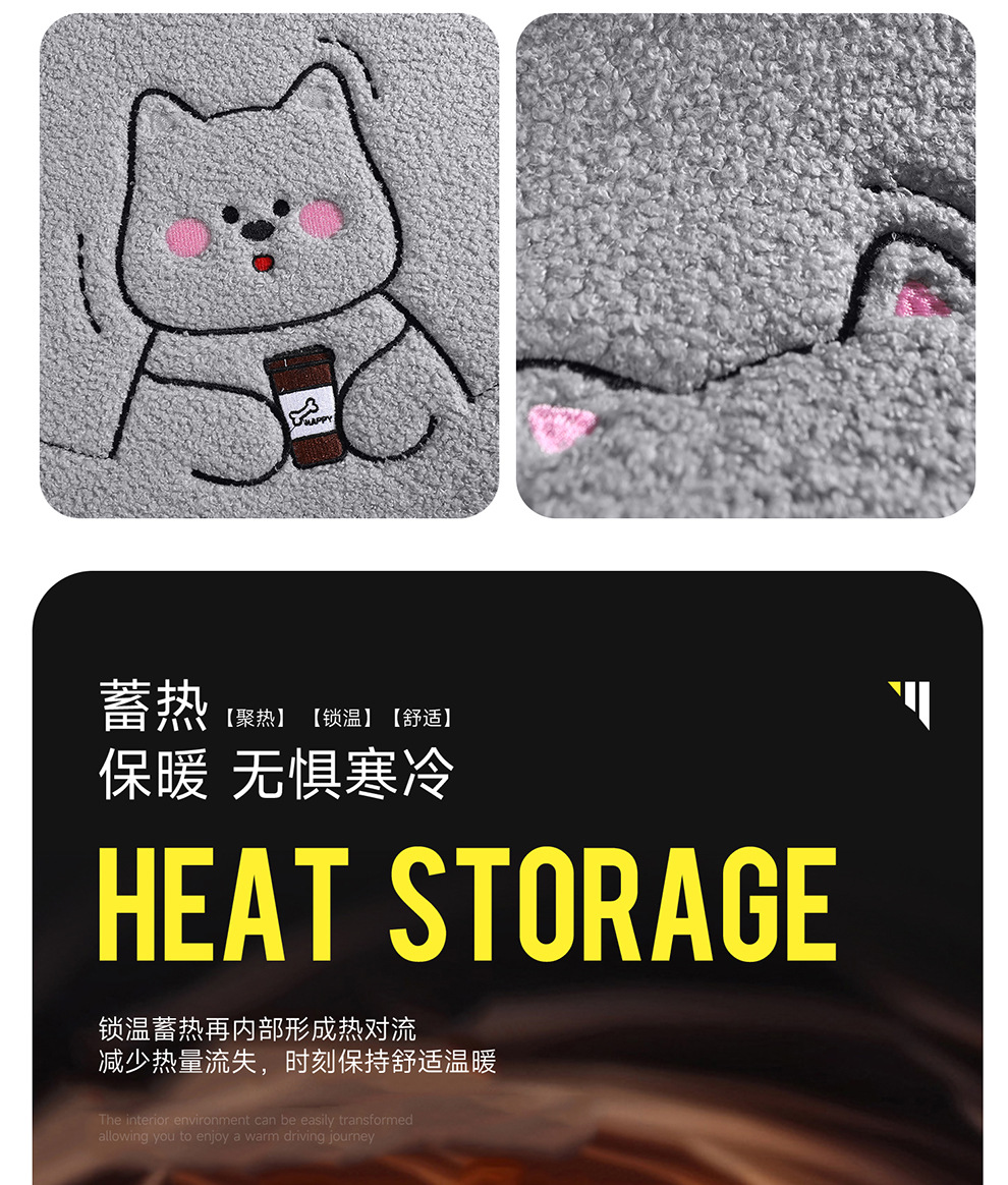 Wholesale New Four-Season Universal Car Seat Cushion Non-Slip Wear-Resistant Short Plush Cartoon Bear Three-Piece Set Factory Direct Sale