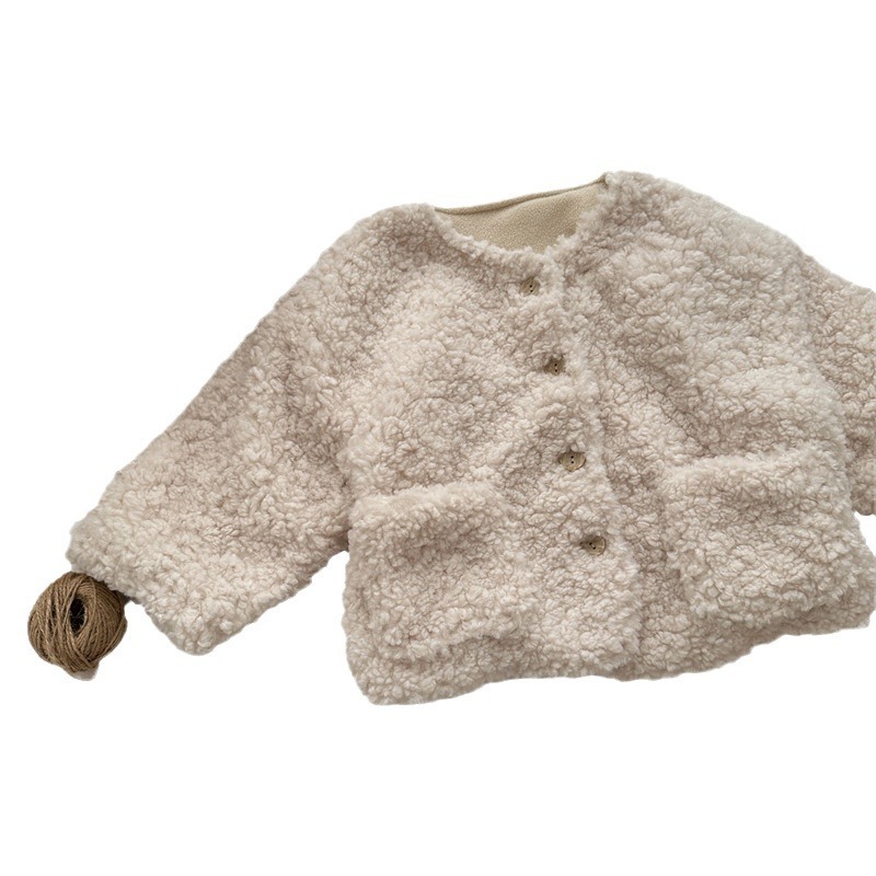 Xifan 2023 Invierno nuevos niños de piel forrada de lana engrosada abrigo niños y niñas estilo coreano cálido abrigo de algodón acolchado