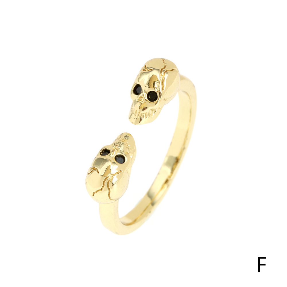 Fashion Snake Copper Inlay Zircon Rings 1 Piece