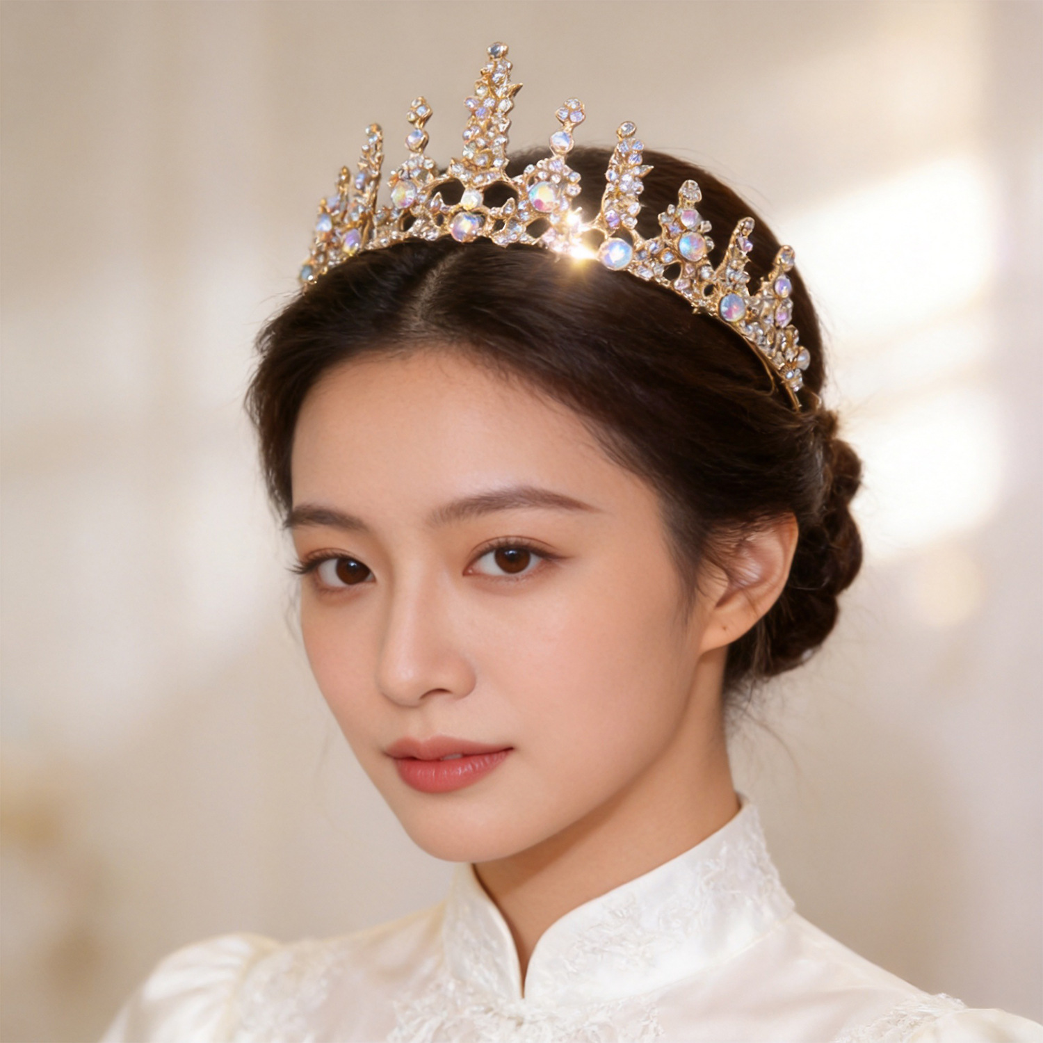 新娘头饰公主水钻皇冠 女王生日发箍 简约头箍王冠韩式婚礼发饰
