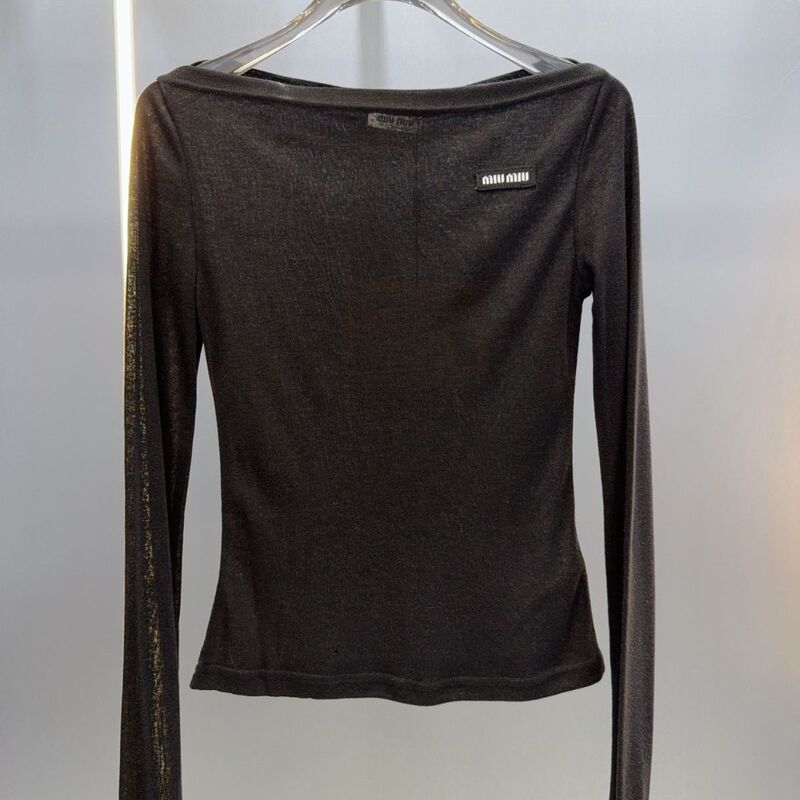 Spring, Autumn and Winter New Style One-Shoulder Long-Sleeved Knitwear for Women, Slim-Fitting Wool Bottoming Shirt, Solid Color and Versatile