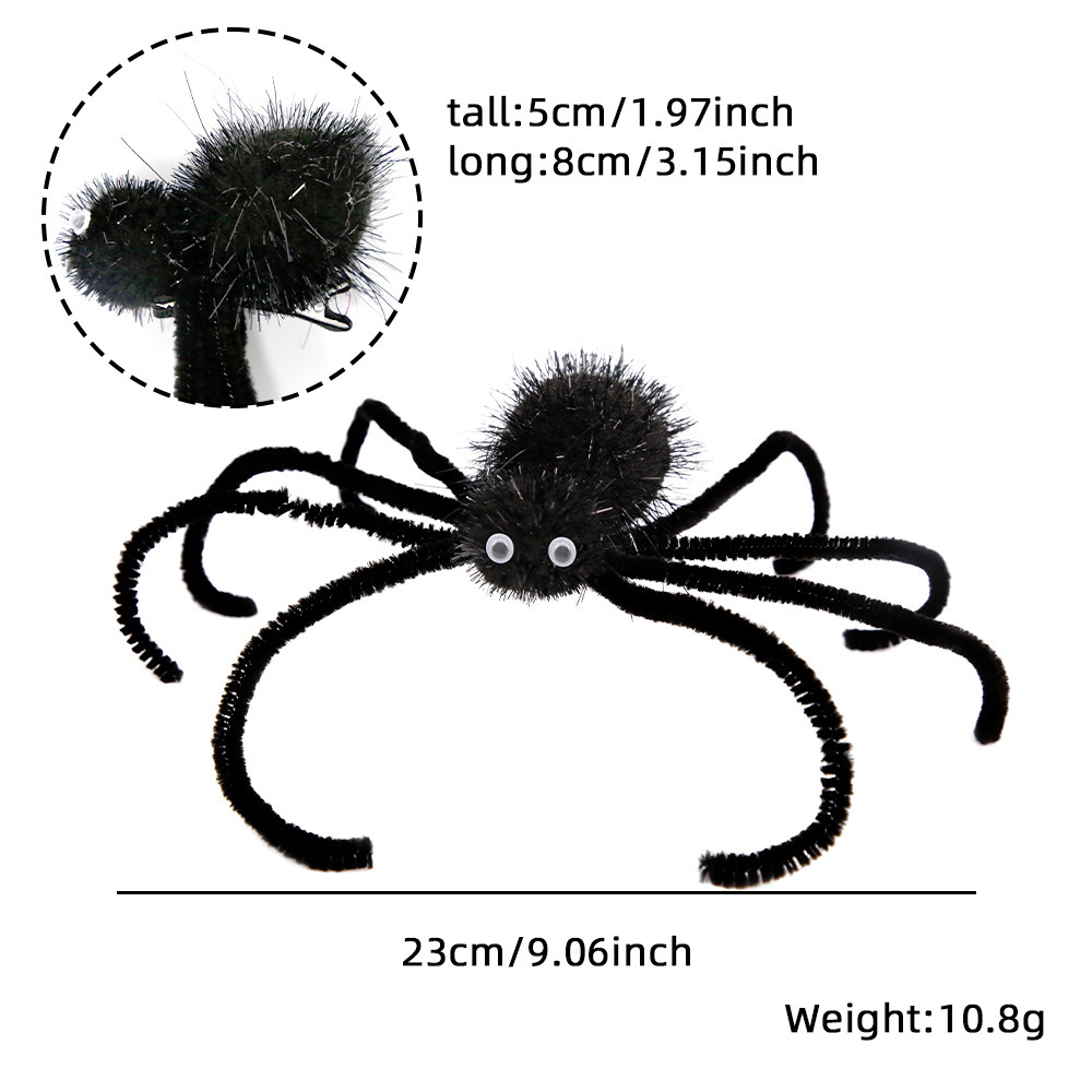 Clip de cabello de araña grande parodia de mascota tocado de perro gatos decoración de fiesta temática de Halloween DIY clip de araña