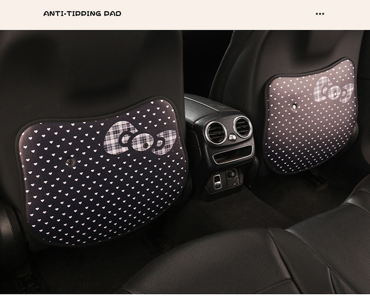 Car Anti-Kick Pad Kidsren's Seat Back Anti-Kick Pad Leopard Print Kt Cat Heart Bow Seat Back Anti-Fouling Anti-Rubbing Pad