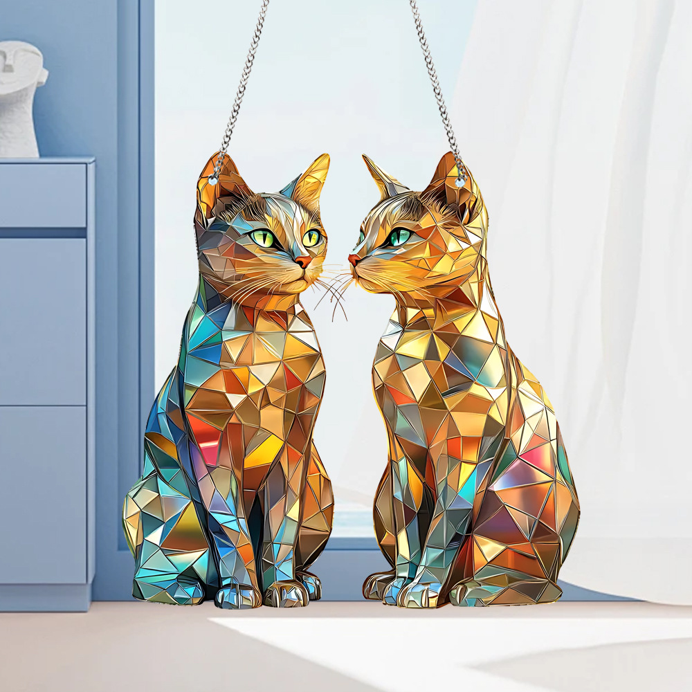 Indoor, Home Occasion Valentine'S Day Cute Sun Cat Acrylic Suncatcher Ornament