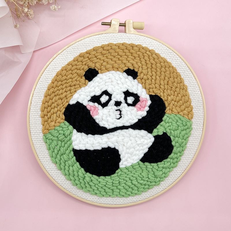 Lindo de dibujos animados poke bordado animal colgando pintura lu bordado hecho a mano material de bricolaje paquete sala de estar habitación de los niños colgando pintura frotando música