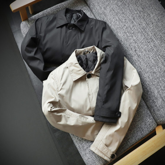 Fried grade big cattle 89 euro waterproof tear-resistant autumn and winter Japanese style warm cotton men's mid-length windbreaker