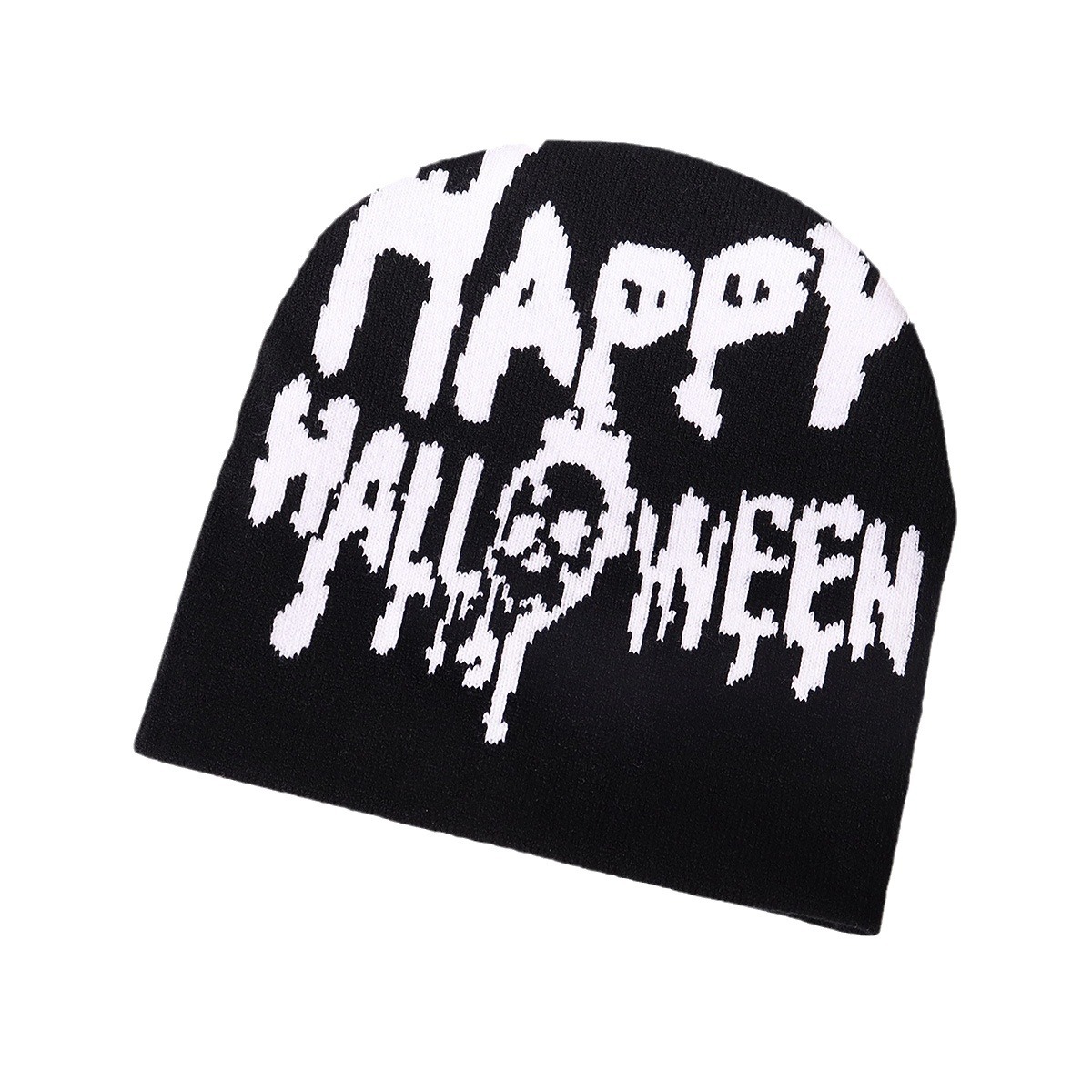Unisex Personality fashion trend HAPPY knitted hat Outdoor sports cold and warm_voghion.com