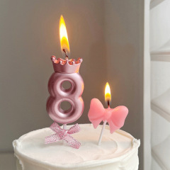 リボンキャンドルかわいいクリエイティブデザートベーキング誕生日ケーキキャンドルデコレーションパーティープラグインキャンドル卸売